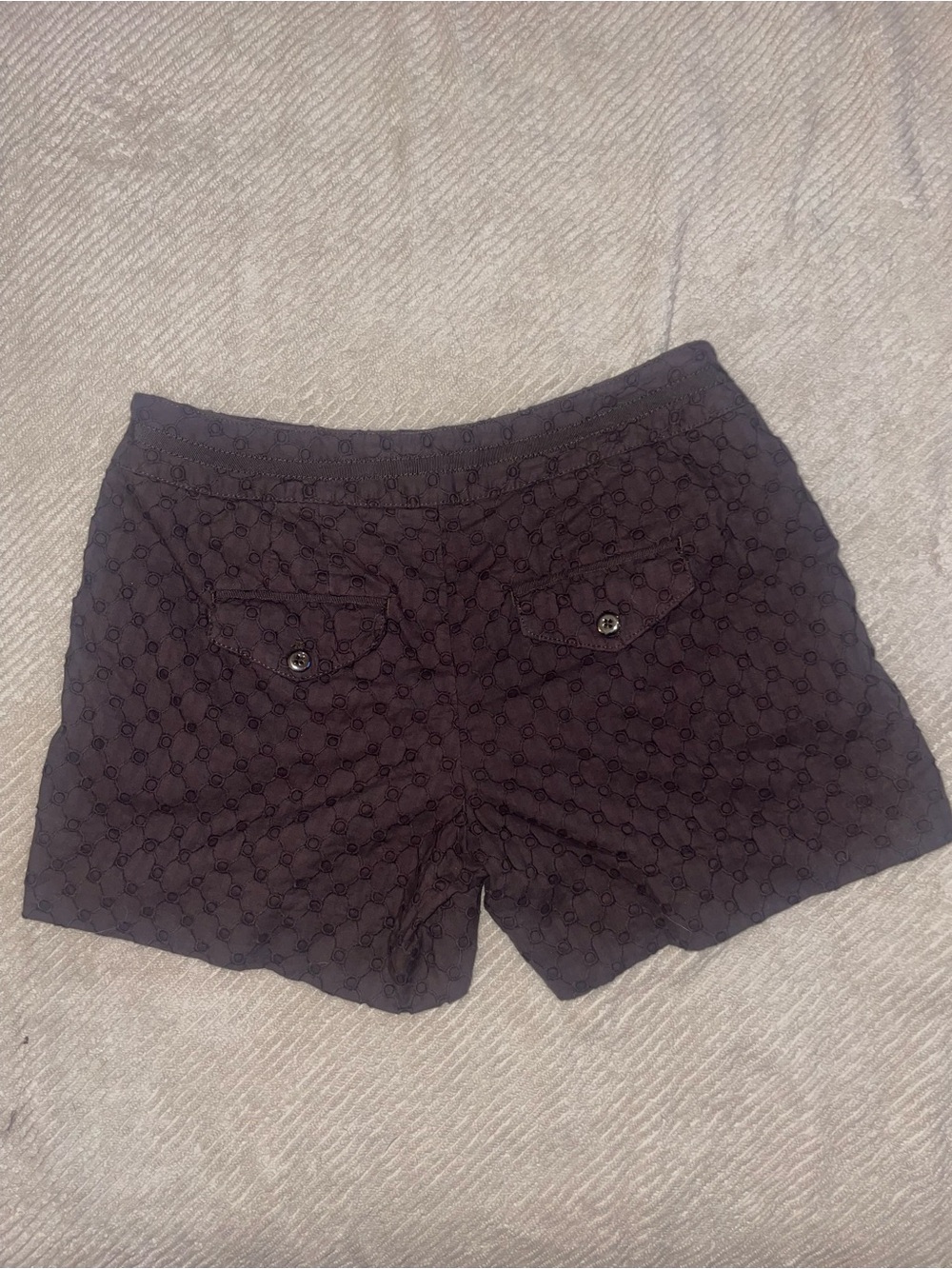 White House Black Market Women's Brown Eyelet Dress Shorts - Picture 3 of 8